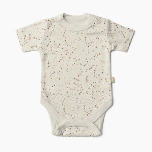 Goumi short sleeve bodysuit, 0-3 Months, Terrazzo